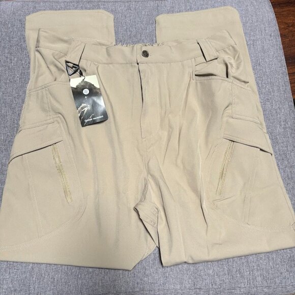 Mens Tactical Cargo Pants Water Resistant Hiking Outdoor Work Pants Multi Pocket - Picture 2 of 10